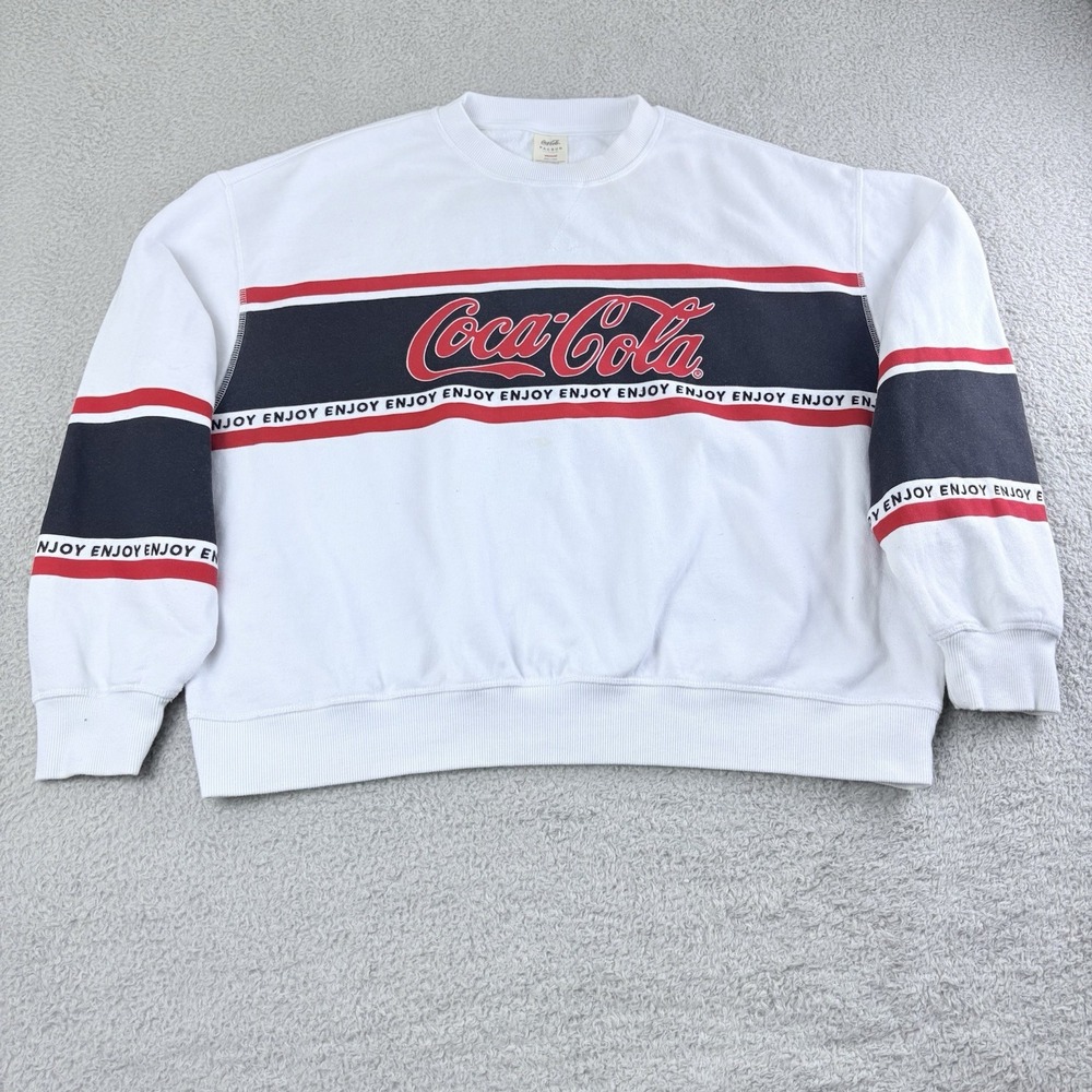 Coca Cola PacSun Crewneck Sweatshirt Mens Medium White Red Black Logo Y2K Style - Picture 13 of 14